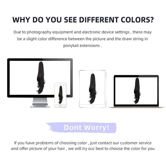 ponytail extension,24" claw clip hair extensions ponytail Long straight Hair Ext - Picture 6 of 9